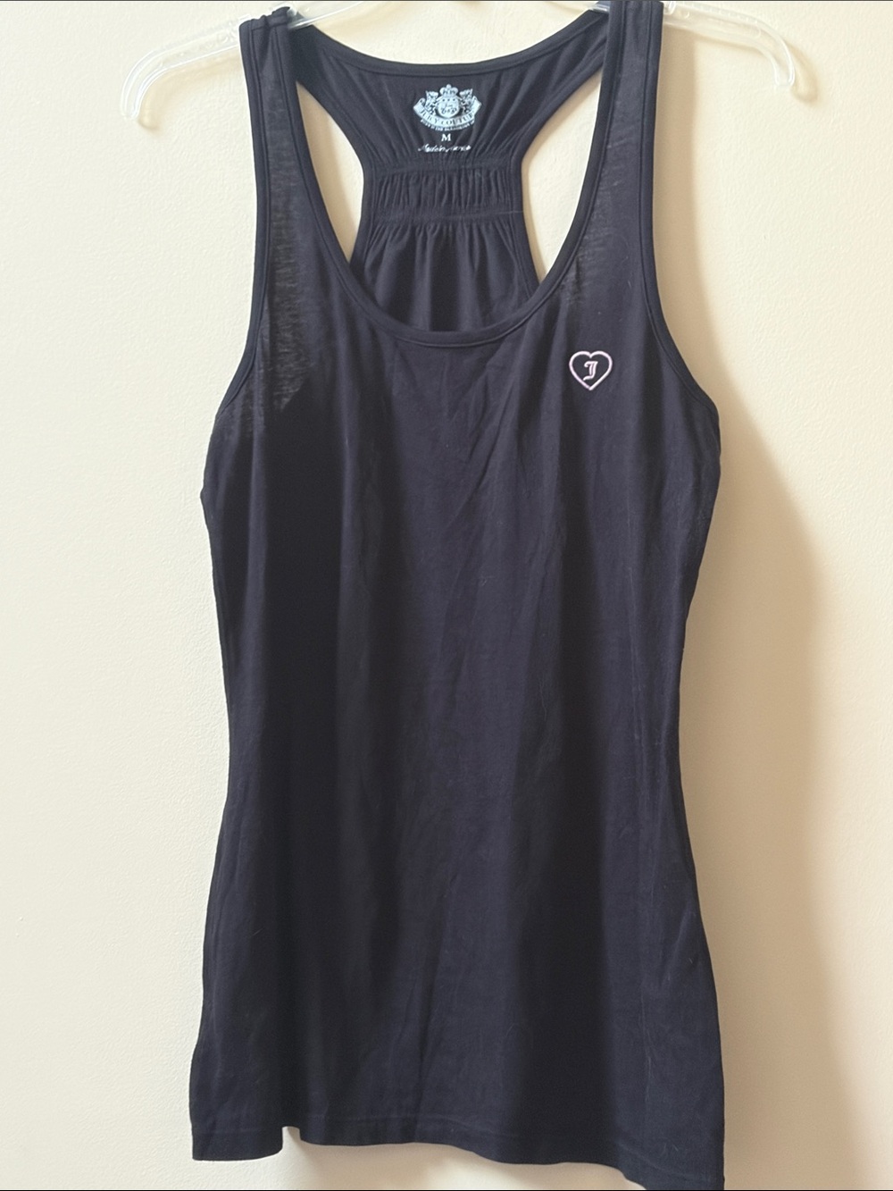 Juicy Couture Black Racerback Tank with Heart Emblem